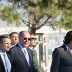 Accueil de SAS le Prince Albert II de Monaco par Thierry Mandon et Catherine Bréchignac